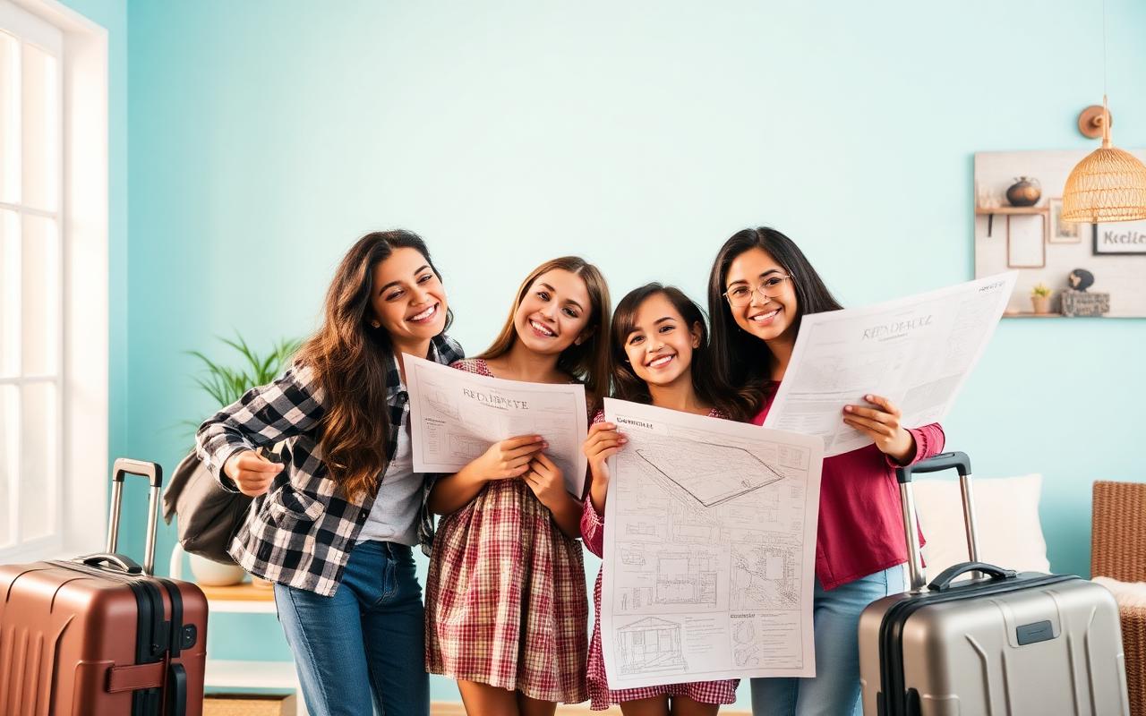 Família brasileira planejando reforma e viagem
